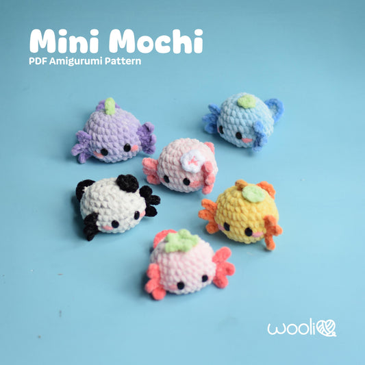 Mini Mochi the Mini Axolotl PDF Amigurumi Pattern | English and Spanish