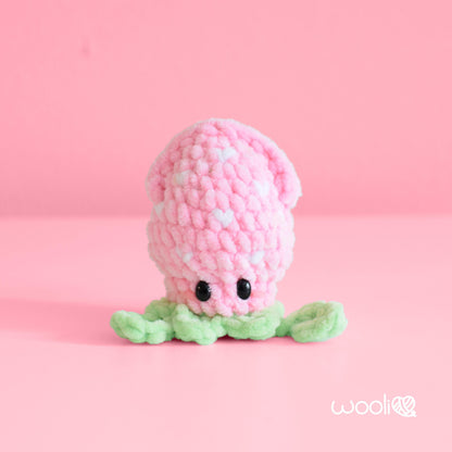 Sea Market Buddies Mini Banana Octopus, Mini Strawberry Squid and Mini Orange Crab Amigurumi Pattern PDF | English and Spanish