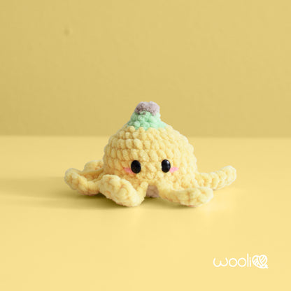 Sea Market Buddies Mini Banana Octopus, Mini Strawberry Squid and Mini Orange Crab Amigurumi Pattern PDF | English and Spanish