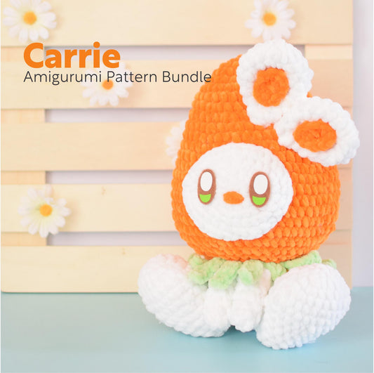 Carrie Bunny stuck in a Carrot PDF Amigurumi Pattern | English and Spanish