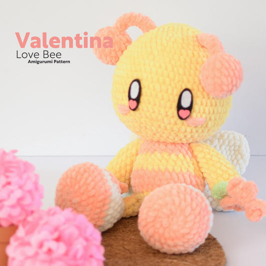 Valentina Love Valentine Bee PDF Amigurumi Pattern | English and Spanish
