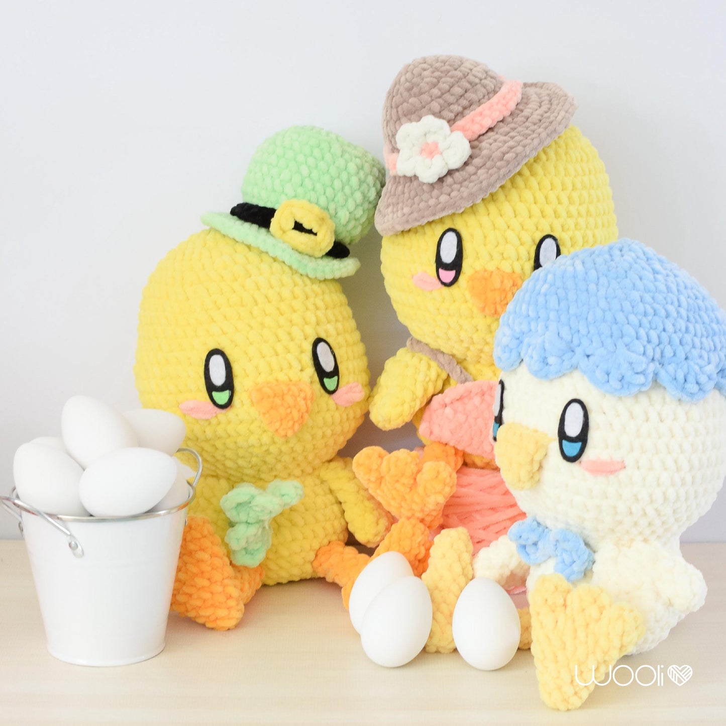 Patty, Patrick and Eggbert the Chicks Family PDF Amigurumi Pattern | English and Spanish
