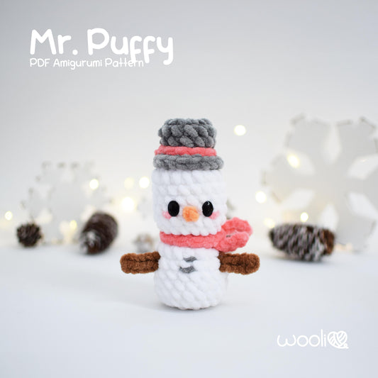 Mr. Puffy the Snowmallow PDF Amigurumi Pattern | English and Spanish