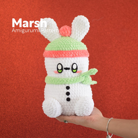 Marsh the Snowbunny PDF Amigurumi Pattern | English and Spanish