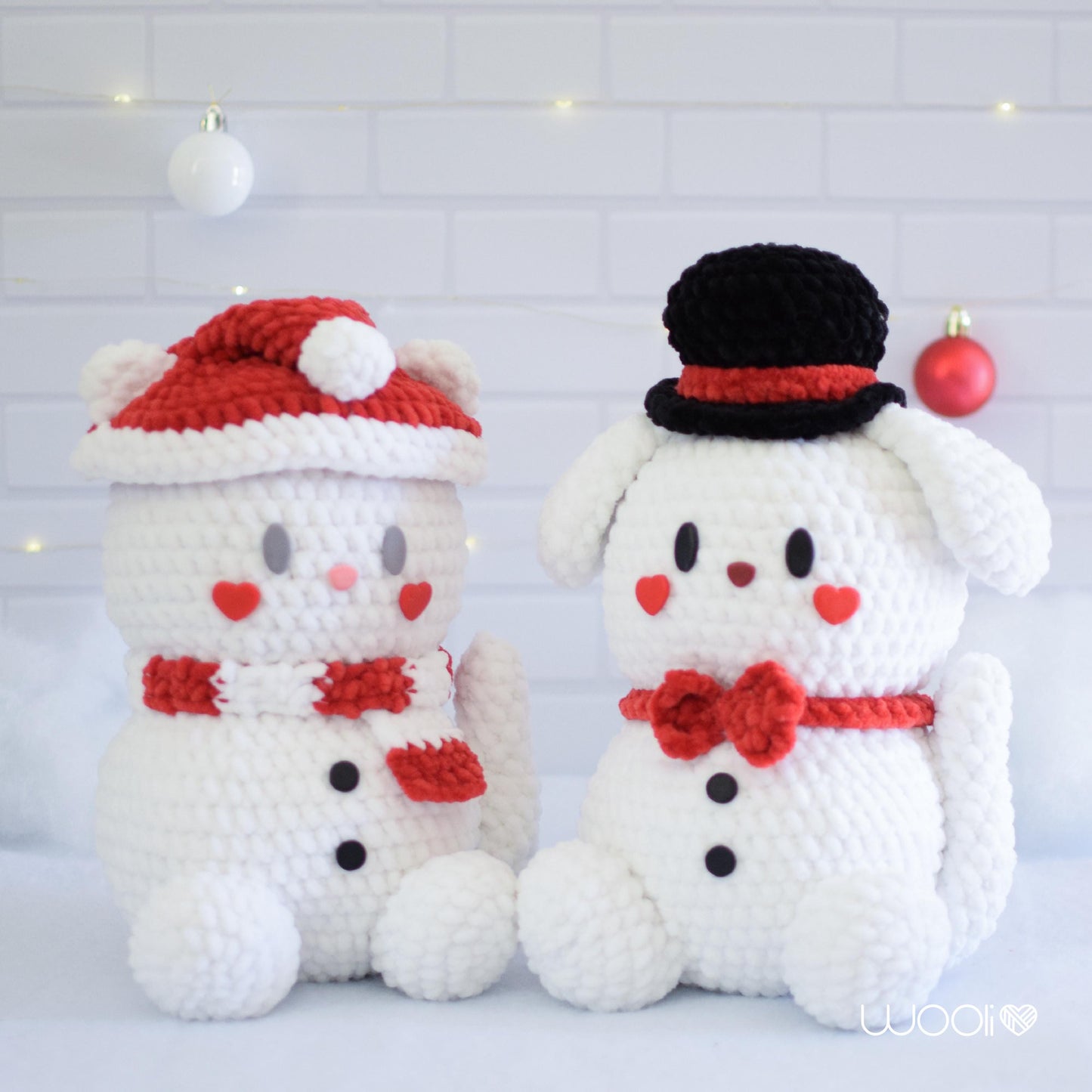 Snowpets Snowkitty and Snowdoggy Bundle PDF Amigurumi Pattern | English and Spanish