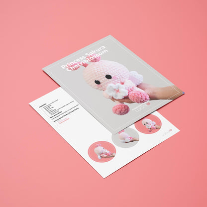 Princess Sakura Cherriblossom Cherry Blossom Flower Bee PDF Amigurumi Pattern | English and Spanish
