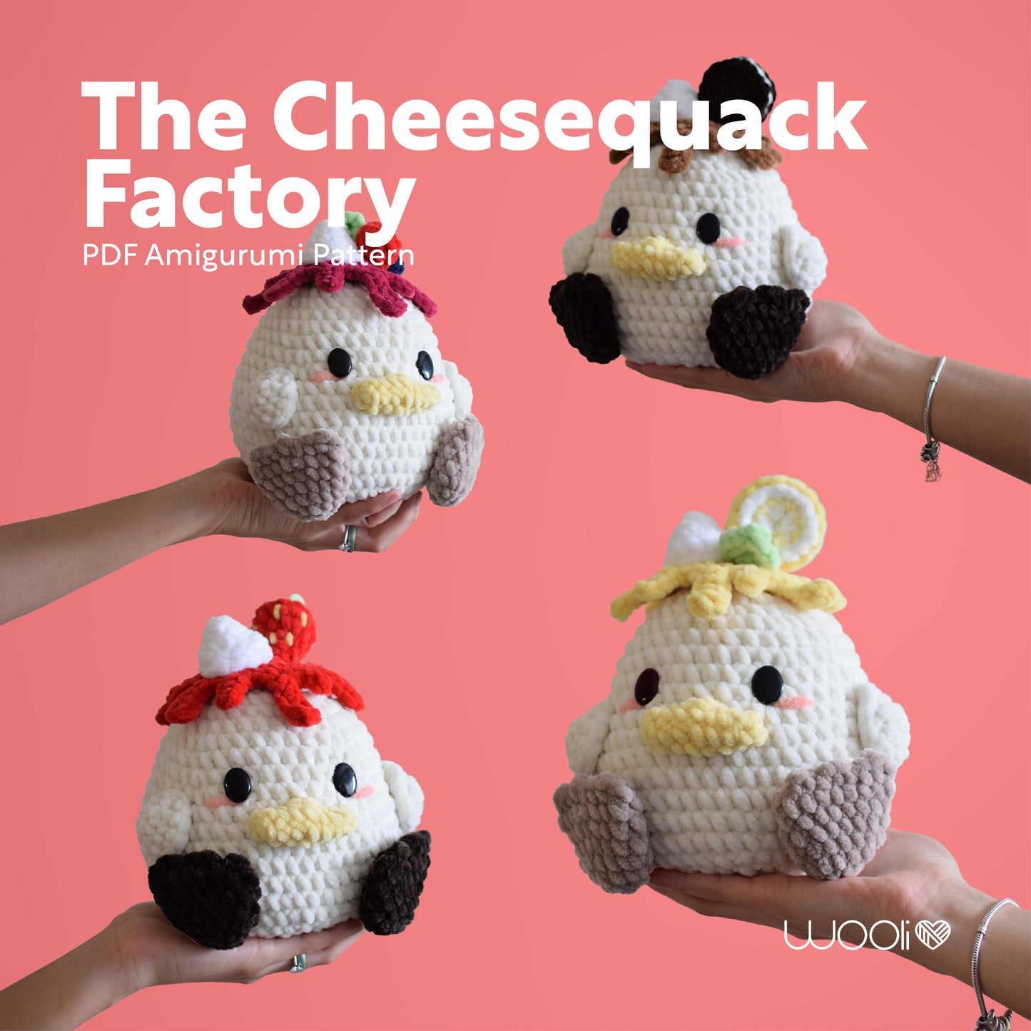 The Cheesequack Factory Cheesecake Ducks PDF Amigurumi Pattern | English/Spanish